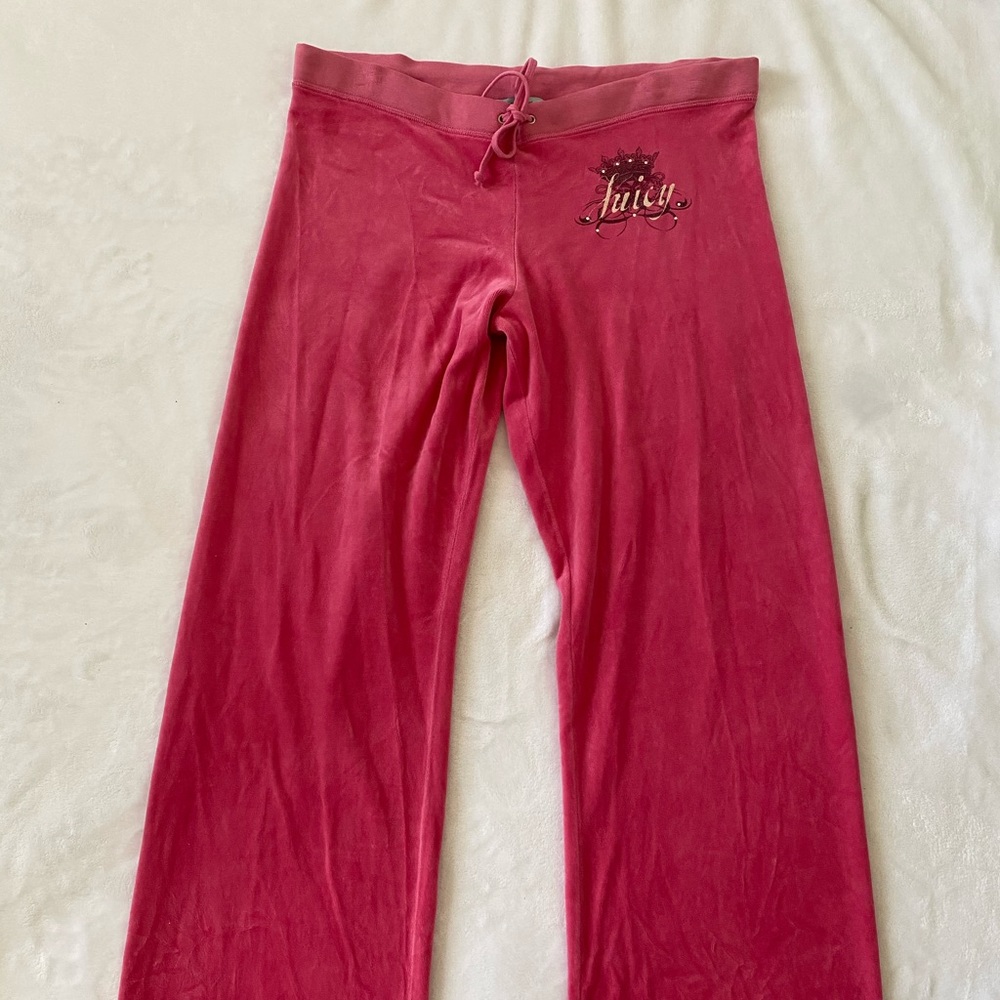 Juicy Couture Velour Embellished Track Suit Pants